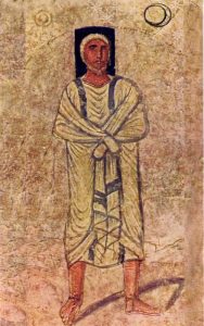 אברהם אבינו או משה רבינו, ציור קיר מבית הכנסת בדורה ארופוס. צילום: Becklectic