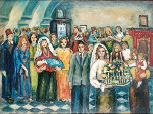 טקס ברית מילה מסורתי, חאלב, סוריה, אברהם שמי-שהם, שמן, 1992 - תשנ