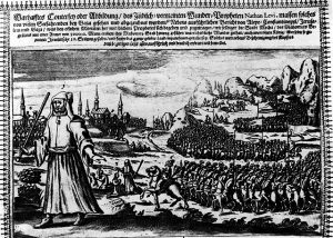 נתן העזתי מוביל את שבטי ישראל לארצם, גרמניה, 1666.
© בית התפוצות, ארכיון התצלומים, תל אביב http://www.bh.org.il