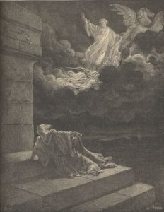 אליהו עולה בסערה לשמים, גוסטב דורה, המאה ה- 19.
© באדיבות פרויקט גוטנברג