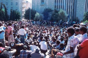 הפגנה של עולי אתיופיה למען עליית בני הפלשמורה, שנות השמונים של המאה ה-20.
www.israelimages.com ©/ ישראל טלבי