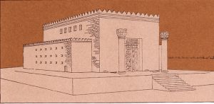 תיאור של בית המקדש הראשון, שבנה שלמה המלך (במאה ה- 10 לפנה