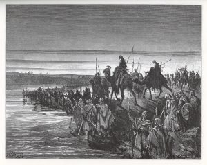 בני ישראל עוברים את הירדן ונכנסים לארץ, גוסטב דורה, המאה ה- 19. 