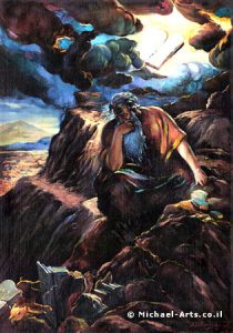 ציור משה רבנו על הר סיני - הצייר מיכאל חונדיאשוילי, תשמ